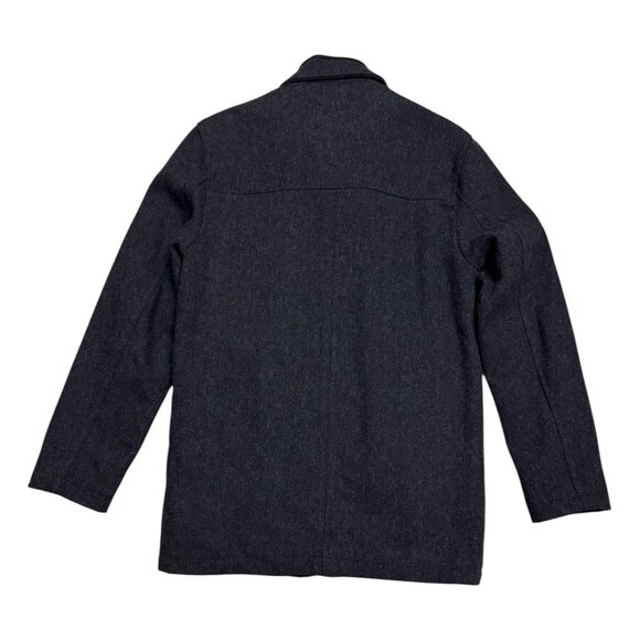 HAGGAR Wool Blend Luxury Designer Business Casual Pea Coat Mens Small - Picture 4 of 5